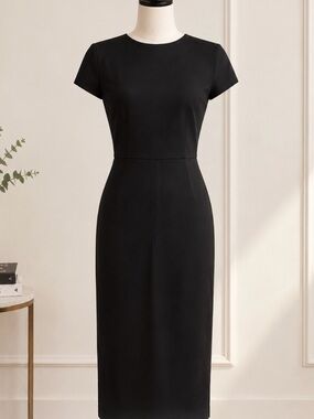 Banana Republic Black Midi Sheath Dress